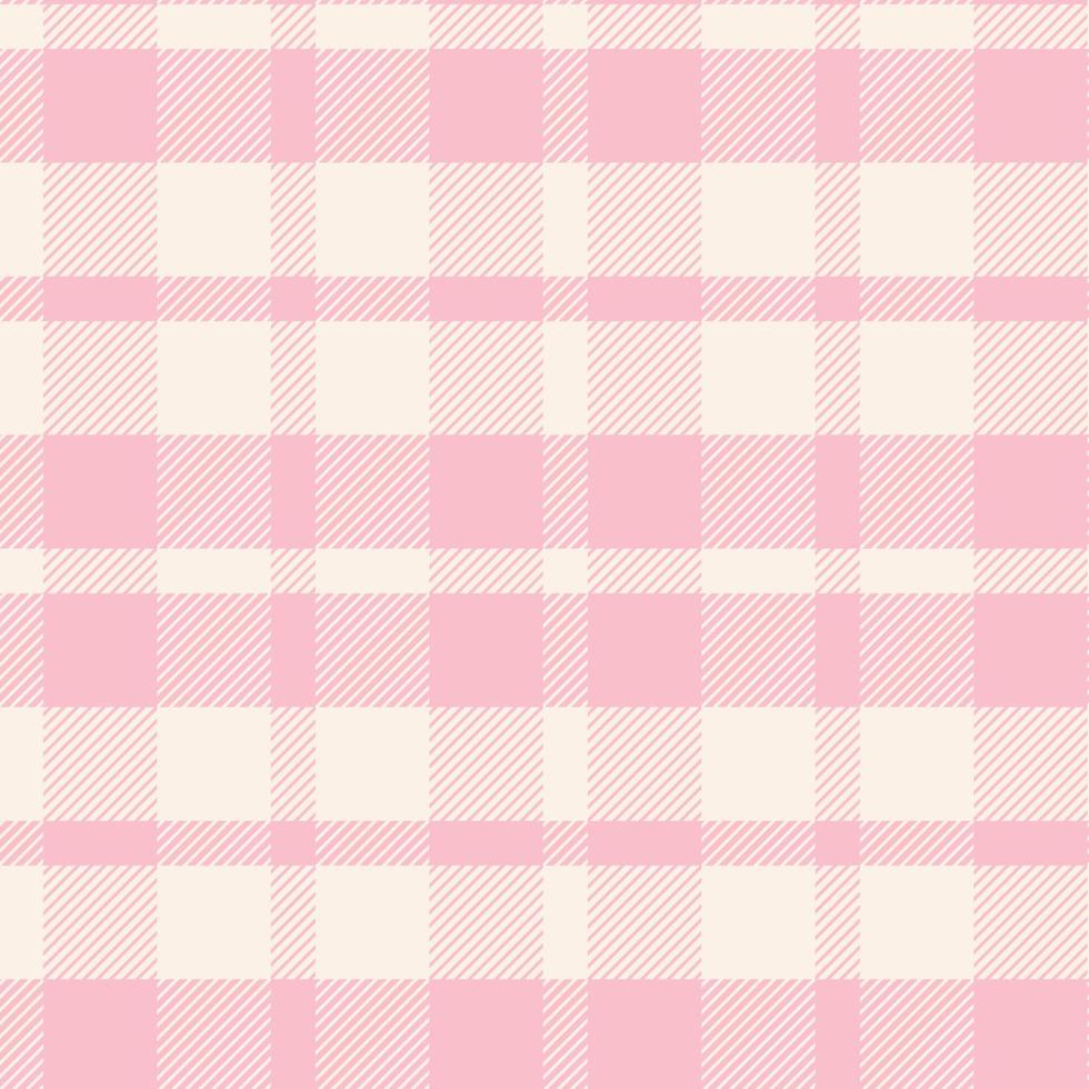 Gingham-Muster nahtloser karierter Wiederholungsvektor in Ping und Weiß. Design für Druck, Tartan, Geschenkpapier, Glen-Textilien, karierter Hintergrund für Tischdecken. vektor