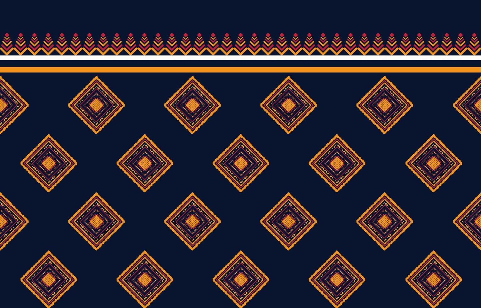 geometrische ethnische Muster Stammes-traditionelles indigenes. Stickstil-Design für Hintergrund, Tapete, Teppich, Stoff, Wrap, Batik, Vektorillustration vektor