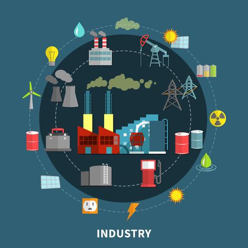 Vektor illustration med industriella element