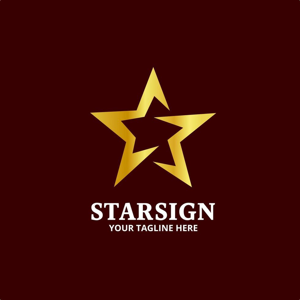 guld stjärntecken logotyp vektor