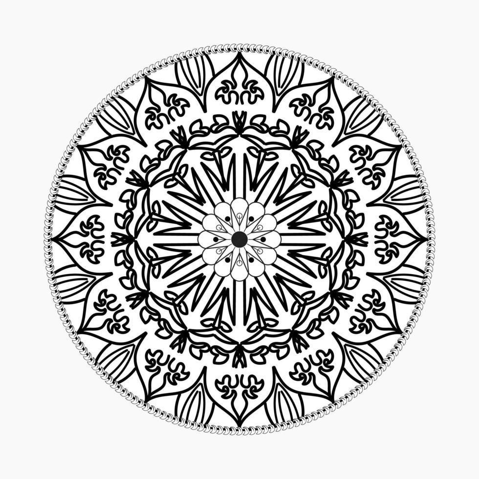 cirkulärt mönster i form av mandala med blomma för henna mandala tatuering dekoration vektor