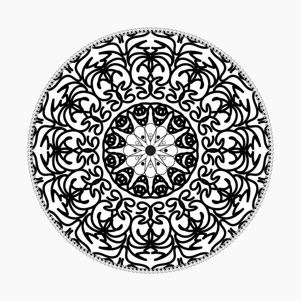 kreisförmiges Muster in Form von Mandala mit Blume für Henna-Mandala-Tattoo-Dekoration vektor