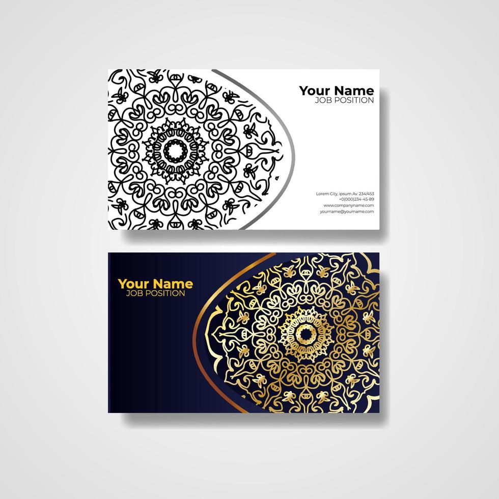 Visitenkarte. Vintage dekorative Elemente. dekorative florale Visitenkarten oder Einladung mit Mandala. vektor