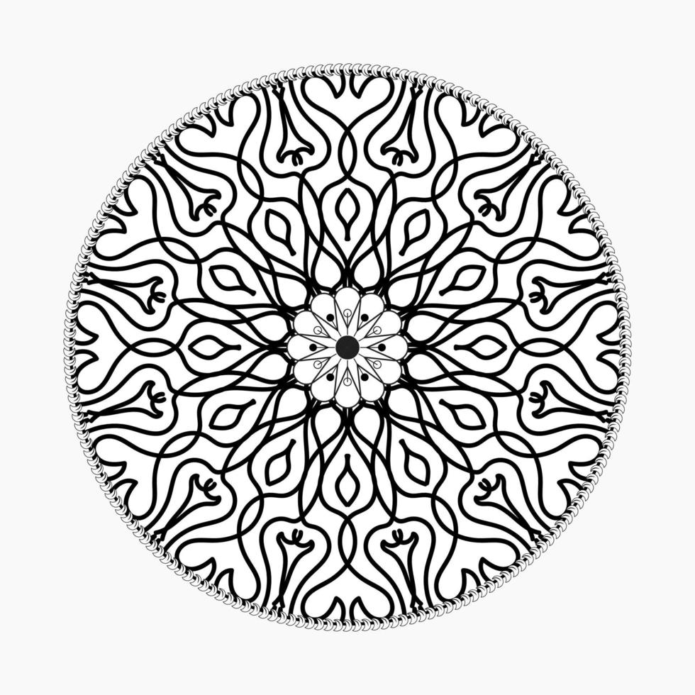 cirkulärt mönster i form av mandala med blomma för henna mandala tatuering dekoration vektor