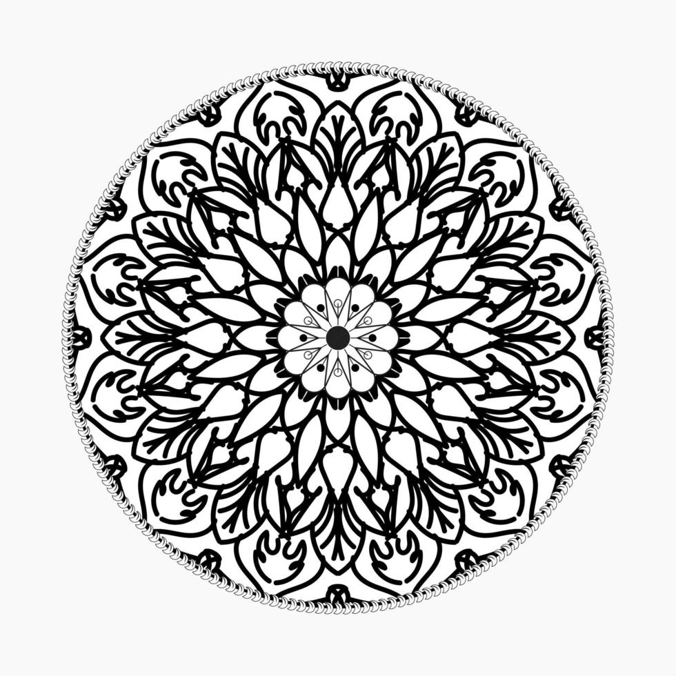 kreisförmiges Muster in Form von Mandala mit Blume für Henna-Mandala-Tattoo-Dekoration vektor