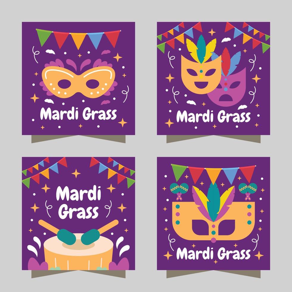 mardi gras karneval kort vektor