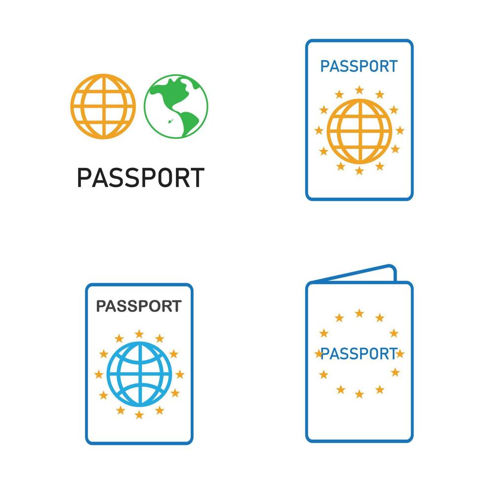 Vektorsymbol für internationale Reisepässe - Reisen, Einsteigen, Flughafen, Dokumentvektorillustration vektor