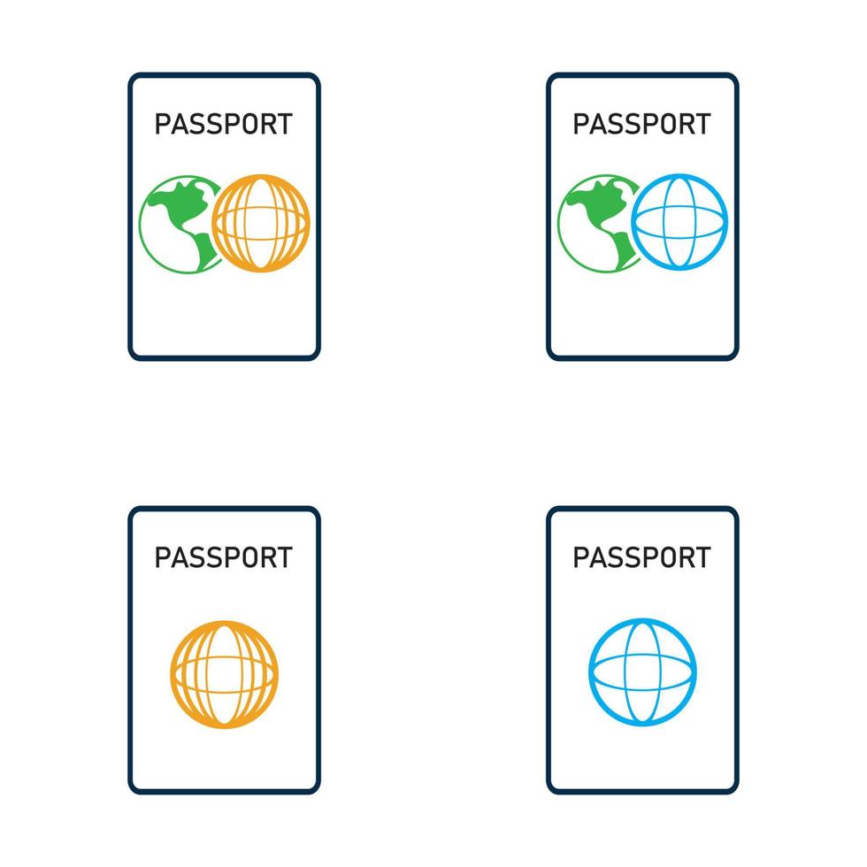 Vektorsymbol für internationale Reisepässe - Reisen, Einsteigen, Flughafen, Dokumentvektorillustration vektor