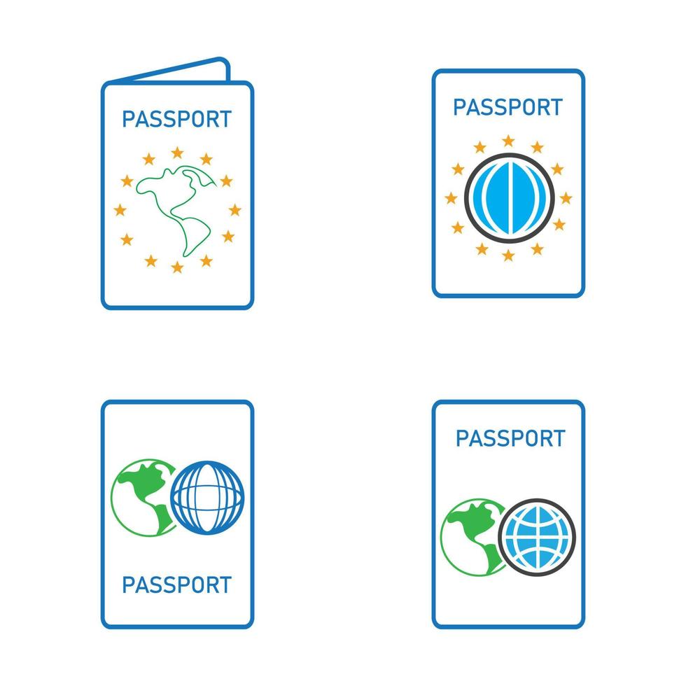 Vektorsymbol für internationale Reisepässe - Reisen, Einsteigen, Flughafen, Dokumentvektorillustration vektor