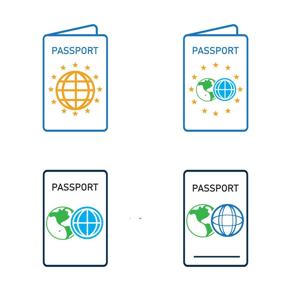 Vektorsymbol für internationale Reisepässe - Reisen, Einsteigen, Flughafen, Dokumentvektorillustration vektor