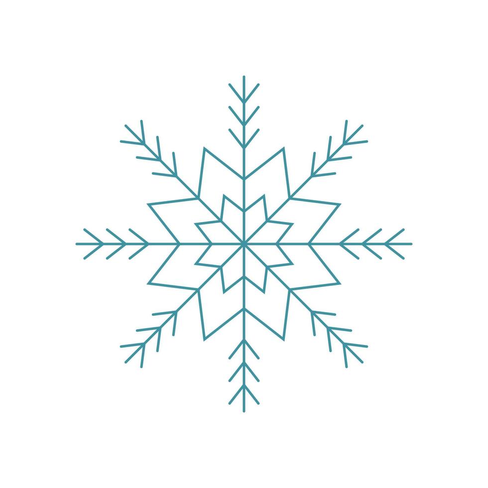 blaue Schneeflocke. Symbol-Logo-Design. Eiskristall Wintersymbol. Vorlage für Winterdesign. vektor