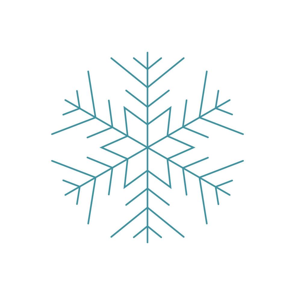 blaue Schneeflocke. Symbol-Logo-Design. Eiskristall Wintersymbol. Vorlage für Winterdesign. vektor