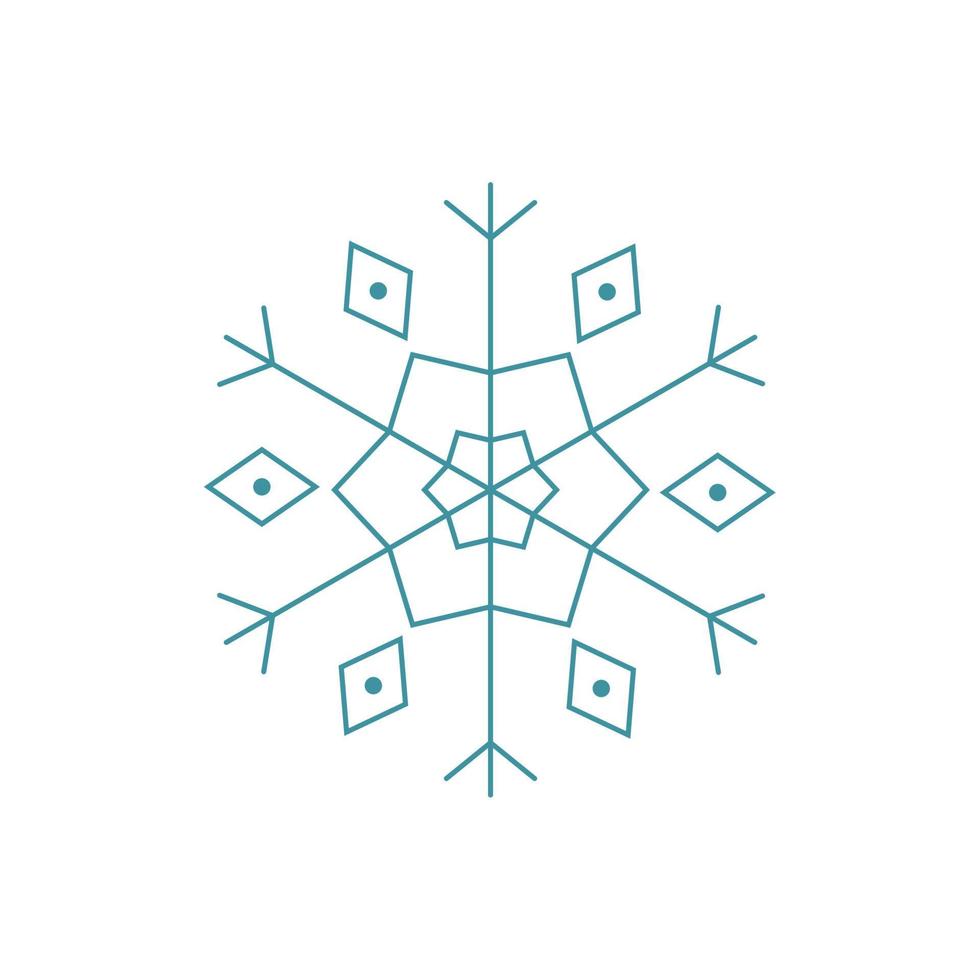 blaue Schneeflocke. Symbol-Logo-Design. Eiskristall Wintersymbol. Vorlage für Winterdesign. vektor