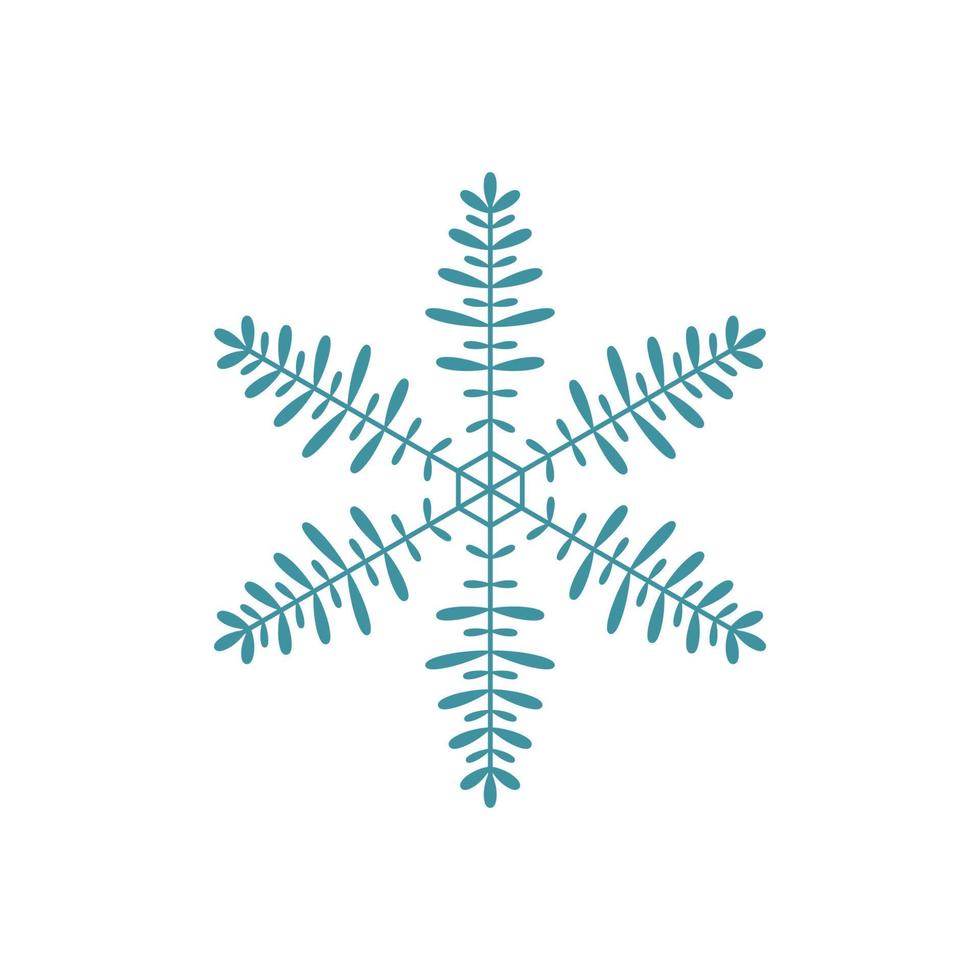 blaue Schneeflocke. Symbol-Logo-Design. Eiskristall Wintersymbol. Vorlage für Winterdesign. vektor