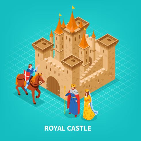 Isometrische Zusammensetzung des königlichen Schlosses vektor