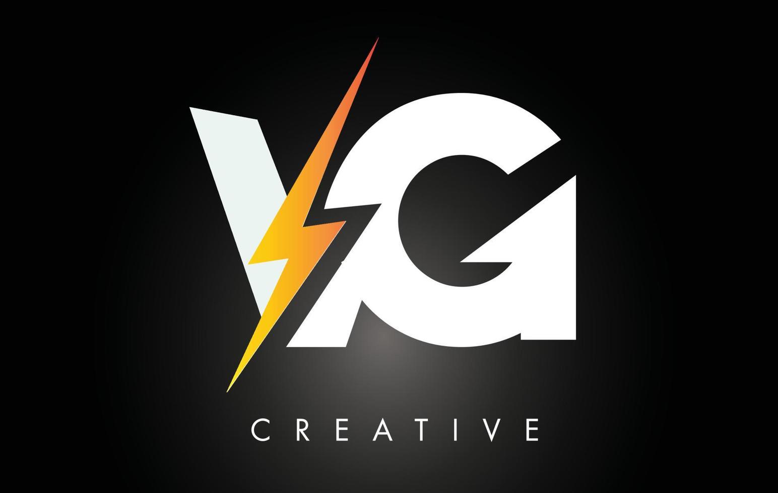 VG-Brief-Logo-Design mit Blitzblitz. elektrisches Bolzen-Buchstaben-Logo vektor