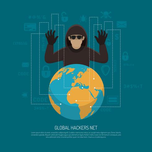 Globales Hacker-symbolisches Hintergrundplakat vektor