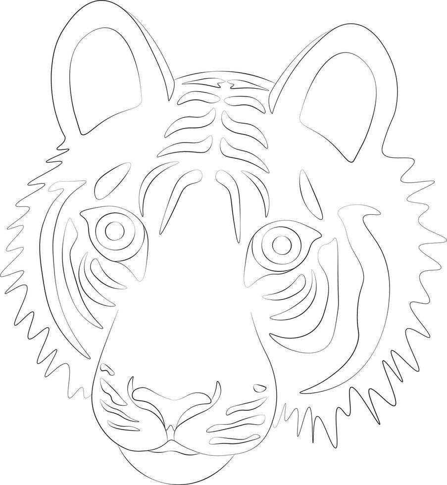 tiger kontur siluett mönster vektorillustration vektor