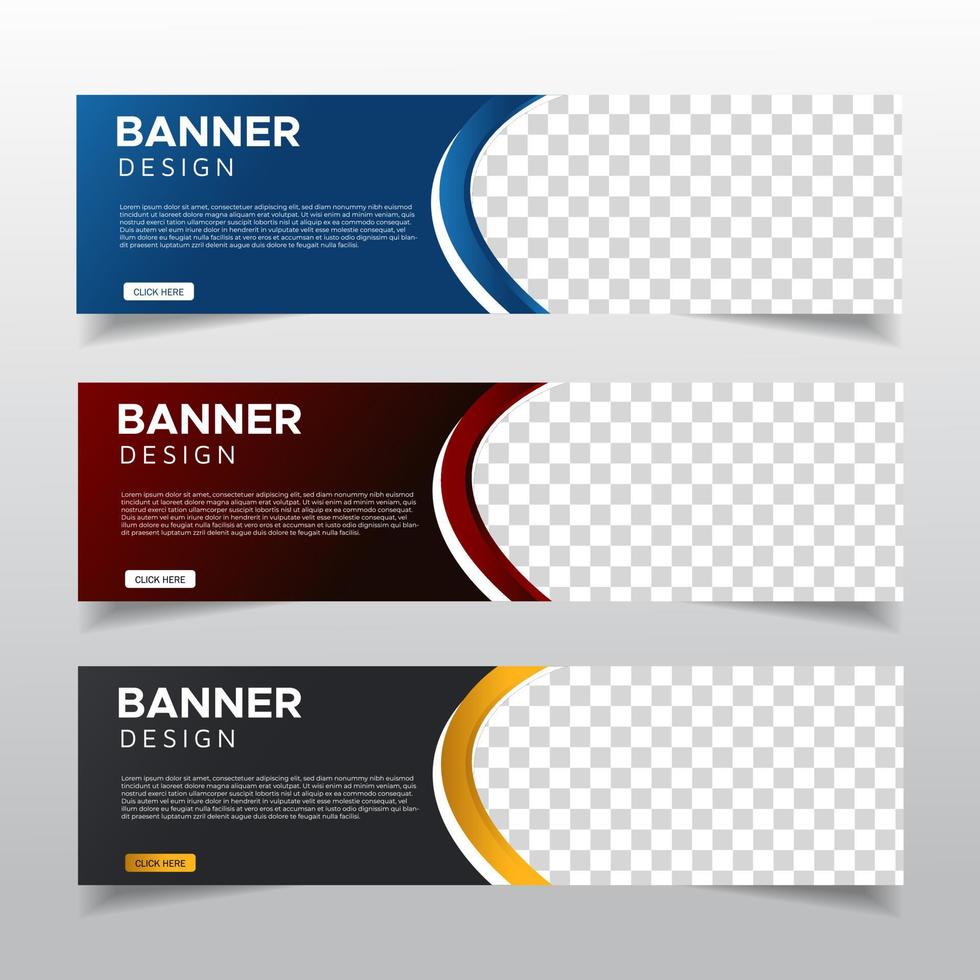 företags banners mall med plats för foto. moderna abstrakta webbbanners annonser. vektor design