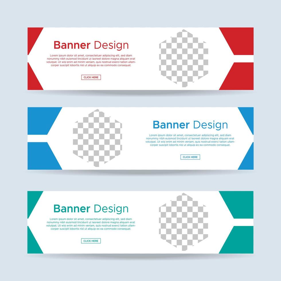 vita banners mall med plats för foto. moderna abstrakta webbbanners annonser. vektor design