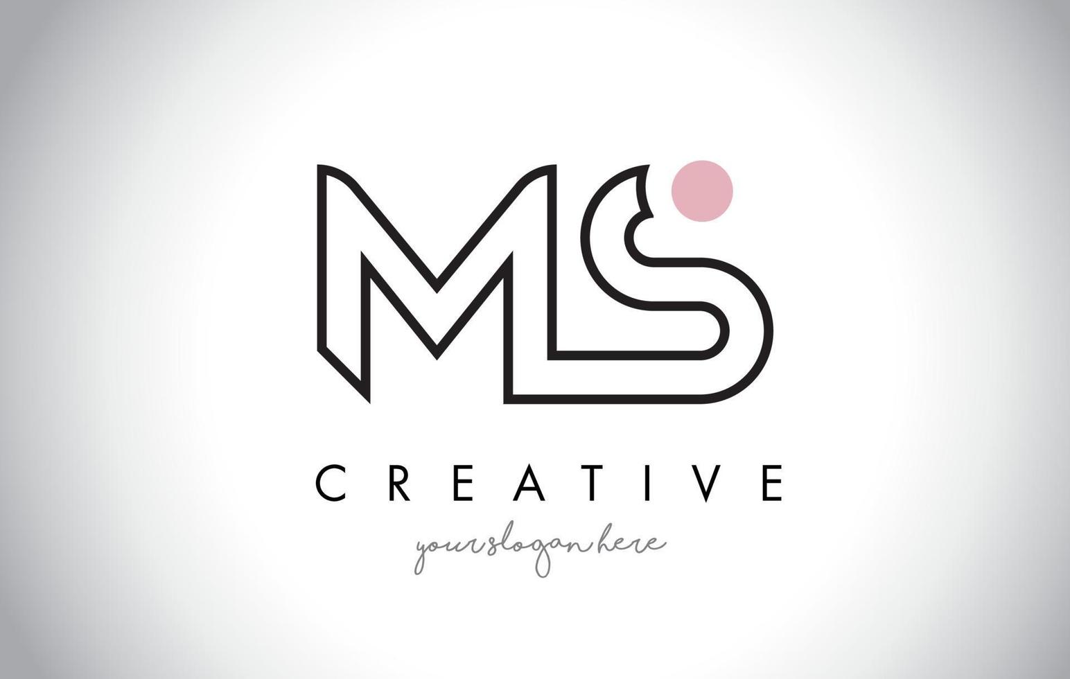 MS-Brief-Logo-Design mit kreativer moderner trendiger Typografie. vektor