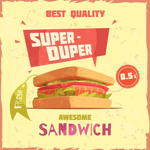 Super Duper Sandwich Reklamaffisch vektor