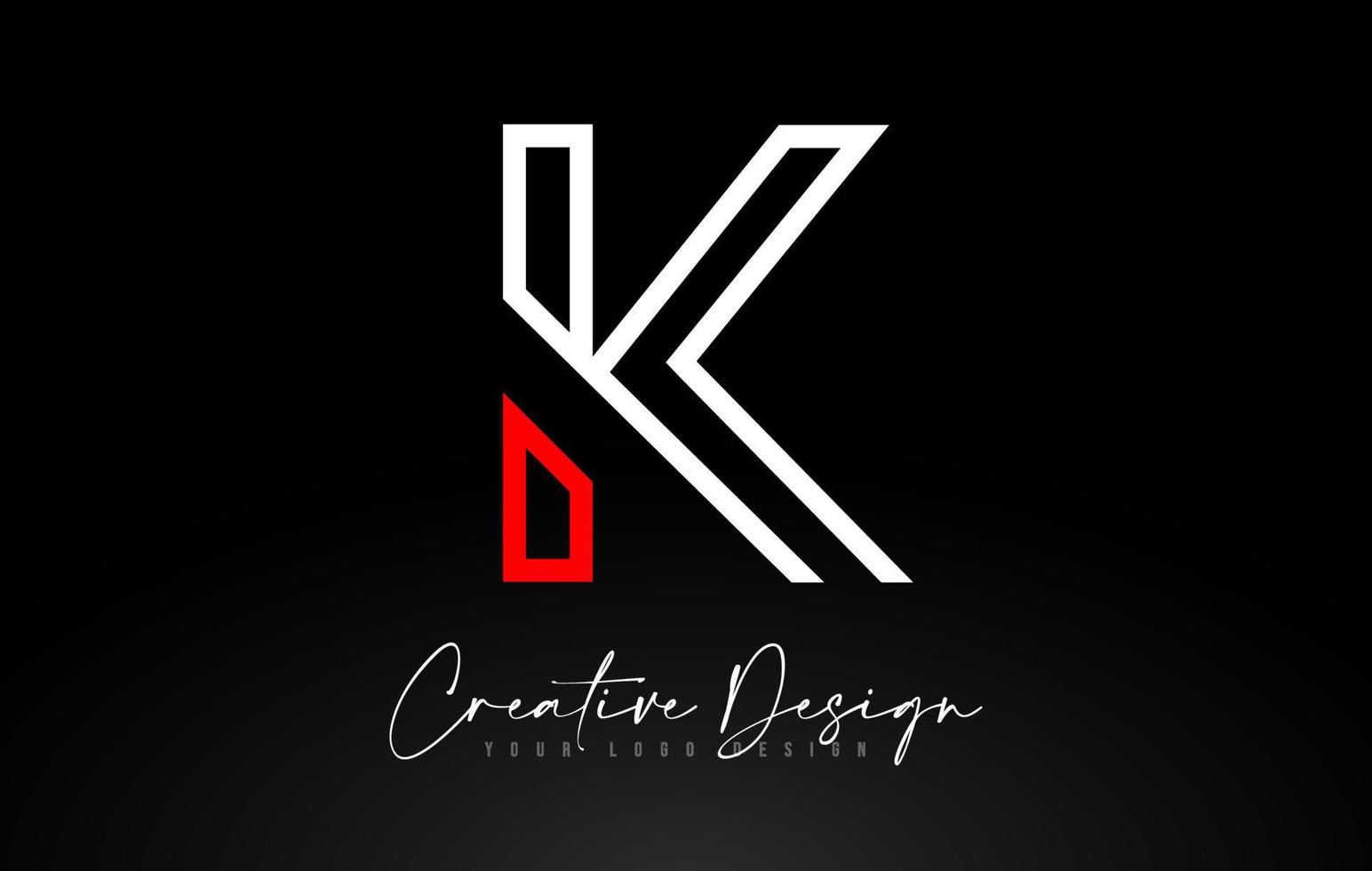 Monogramm-k-Brief-Logo-Design mit kreativen Linien-Icon-Design-Vektor. vektor