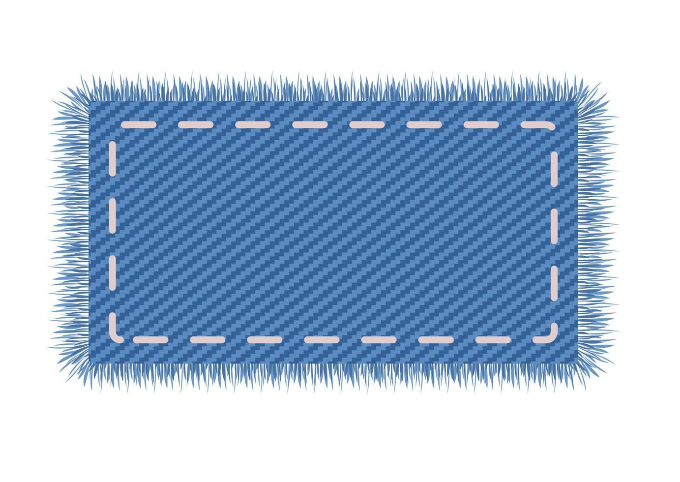 fyrkantig denimlapp med torsöm. geometriska jeansetikett isolerade. försäljning tagg element lapptäcke design. vektor