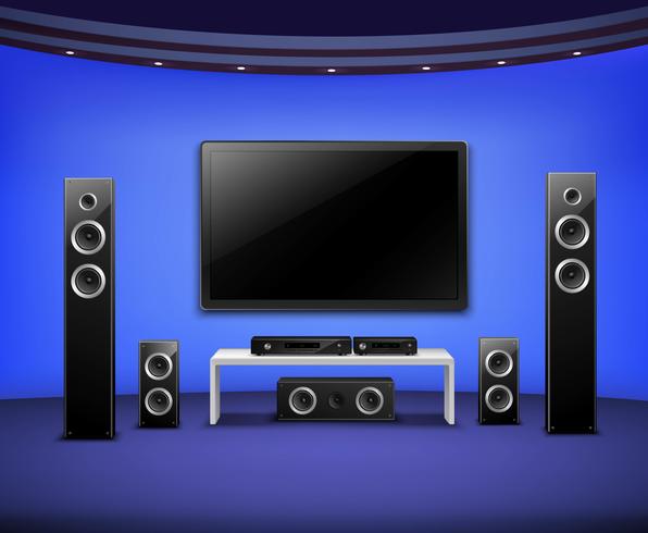 Home Theater Realistische Interior Concept vektor