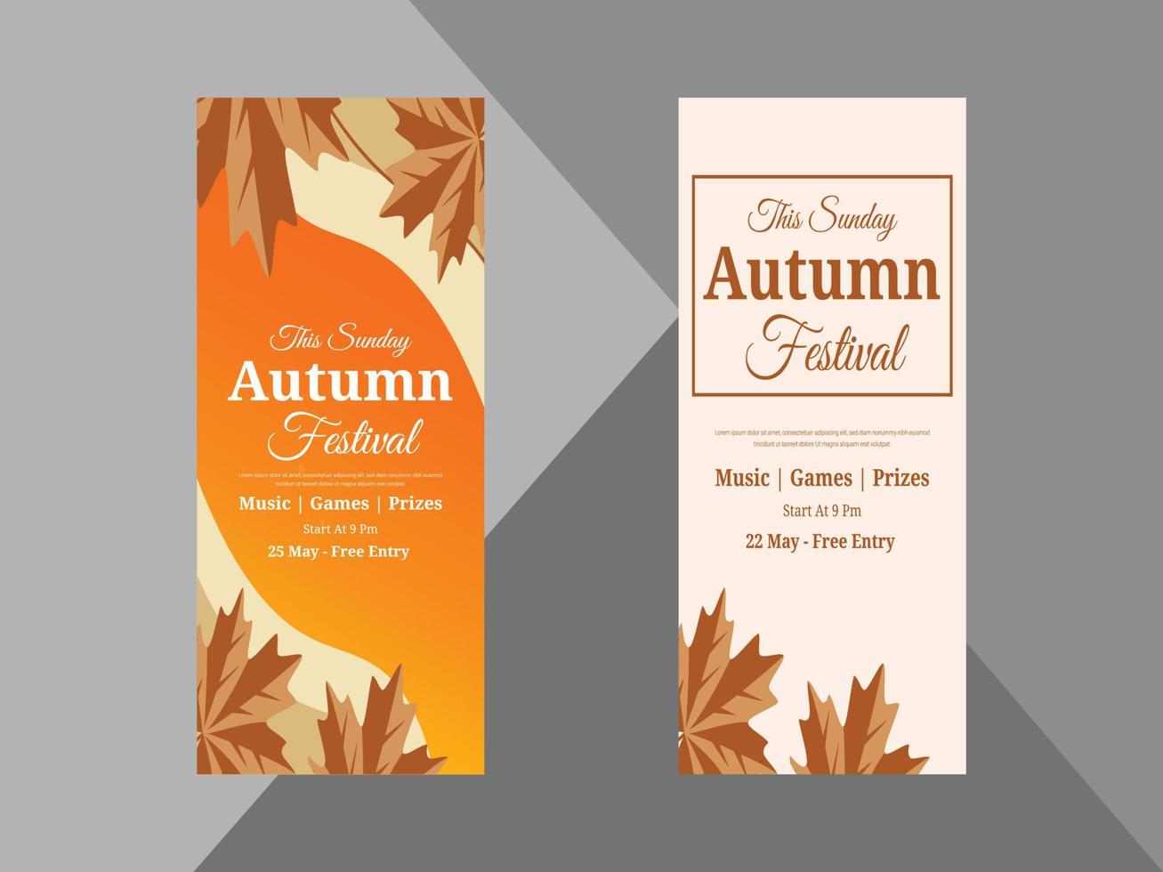 Herbstfest Roll-Up Banner-Design-Vorlage. Herbst-Herbst-Festival-Plakat-Broschüre-Design-Vorlage. Cover, Roll-Up-Banner, Poster, druckfertig vektor