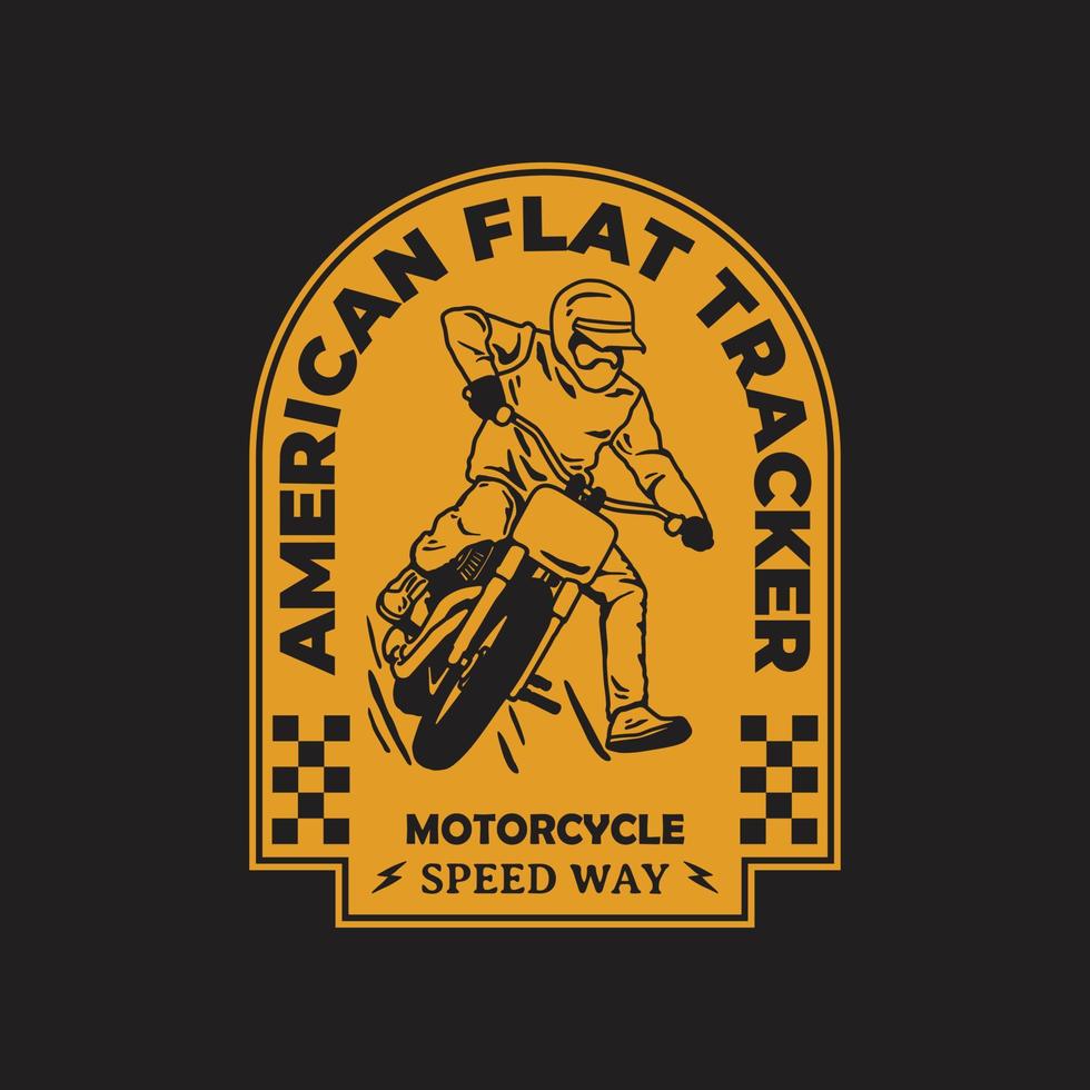 Motorrad-Tracker-Vintage-Logo-Abzeichen-Illustrationsvektor vektor