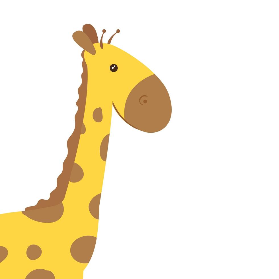 söt giraff djur isolerade ikon vektor