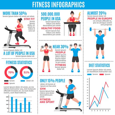 Fitnessfärgad infographics vektor