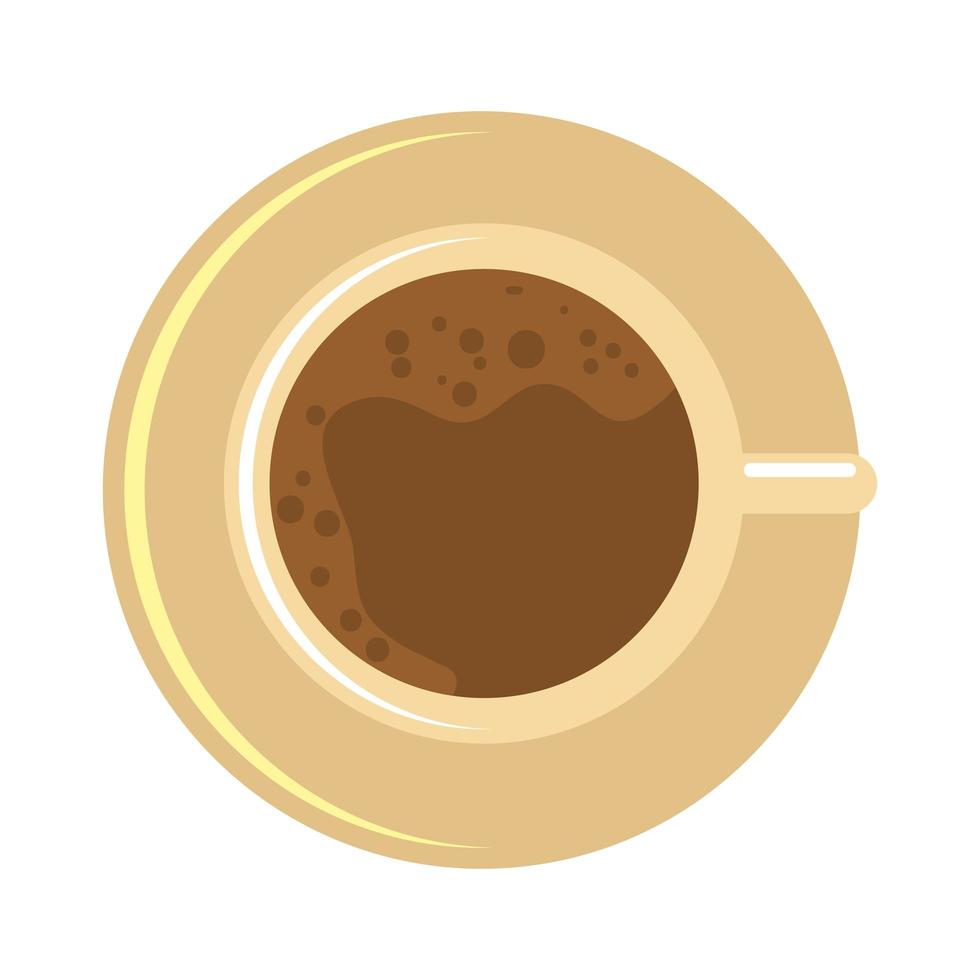 Luftaufnahme von Tasse Kaffee lecker isolierte Symbol anzeigen vektor