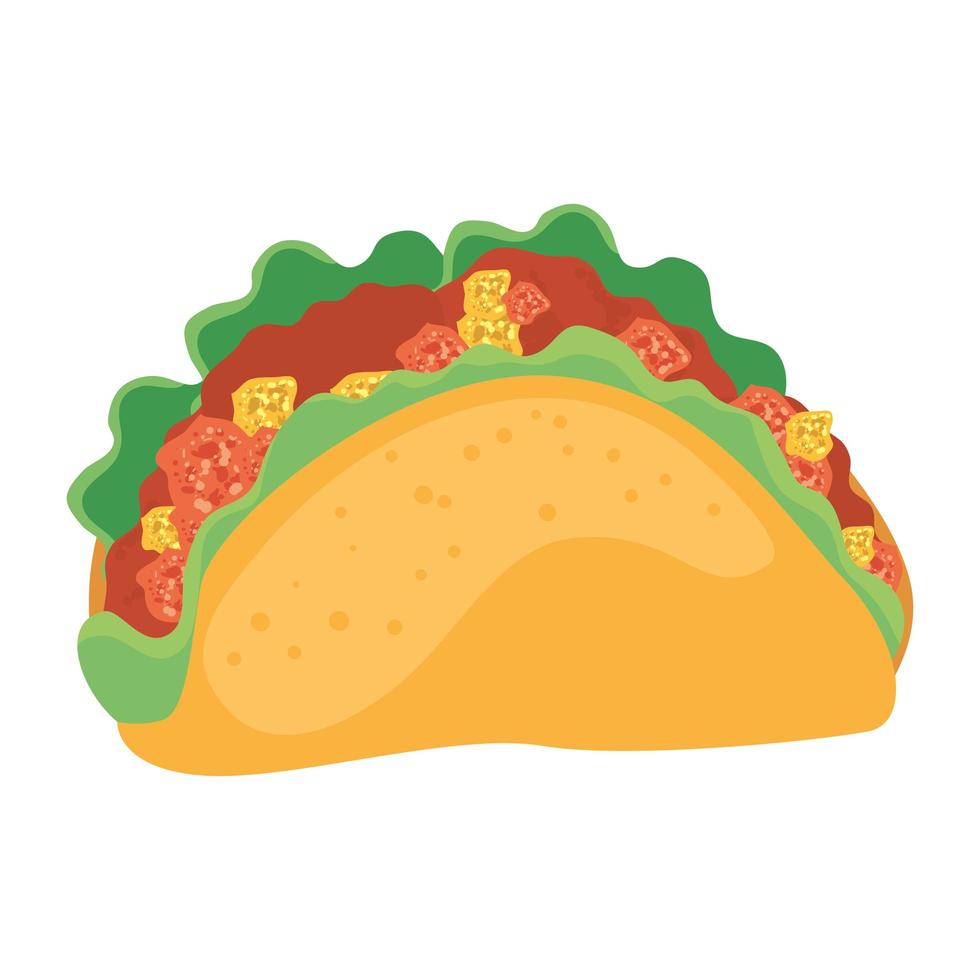 isolerade mexikansk taco vektor design