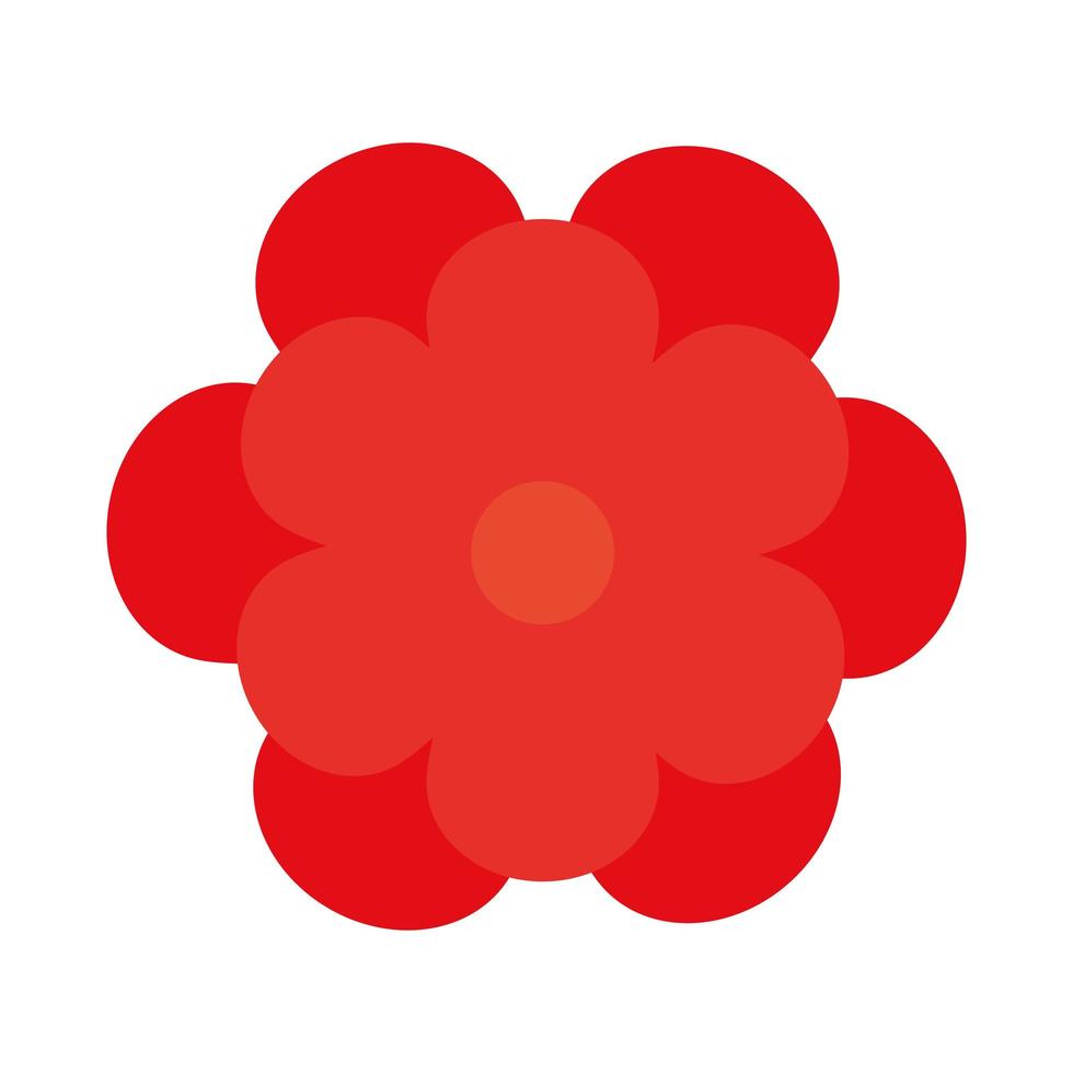 süße Blume rote Farbe isolierte Symbol vektor
