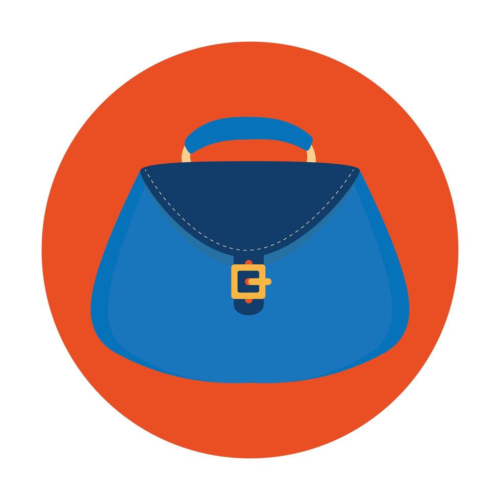 kvinnor väska handväska i ram cirkulär isolerade ikon vektor