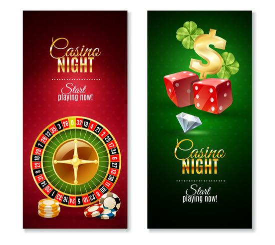 Casino Night 2 Vertikal Banners Set vektor