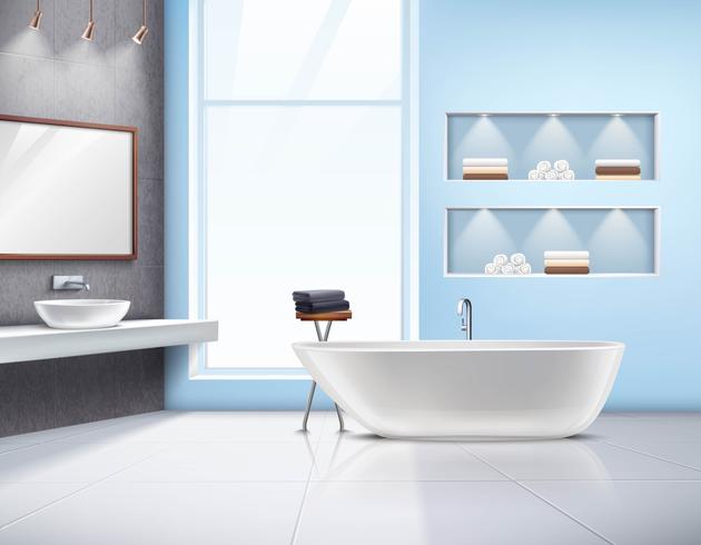 Badezimmer Interieur realistisches Design vektor