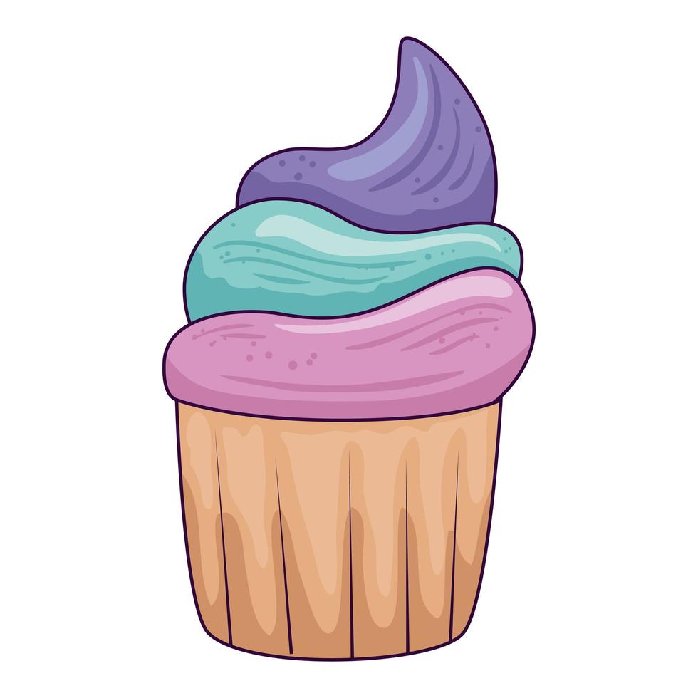 süßes und leckeres Cupcake-Gebäck vektor