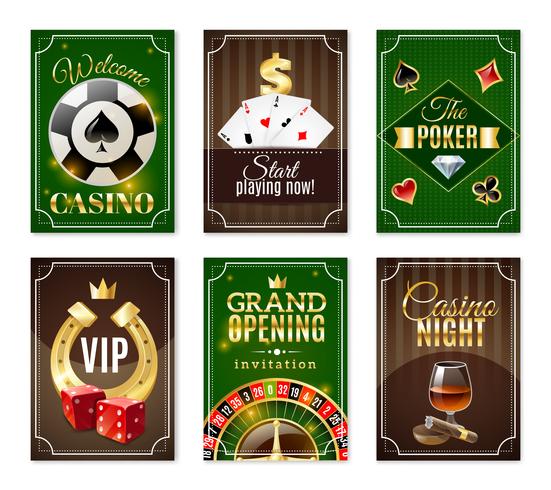 Casino kort Mini Posters Banners Set vektor