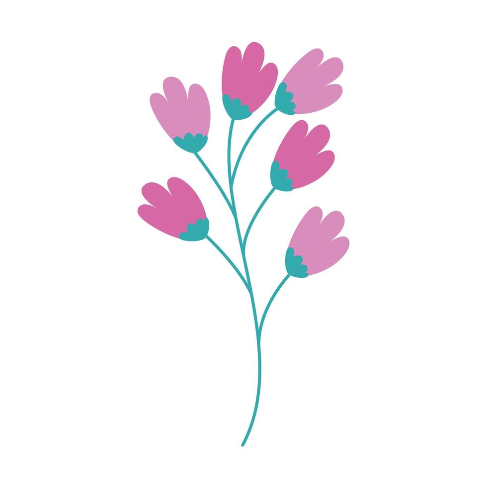 Zweig mit Blumen isolierte Symbol vektor