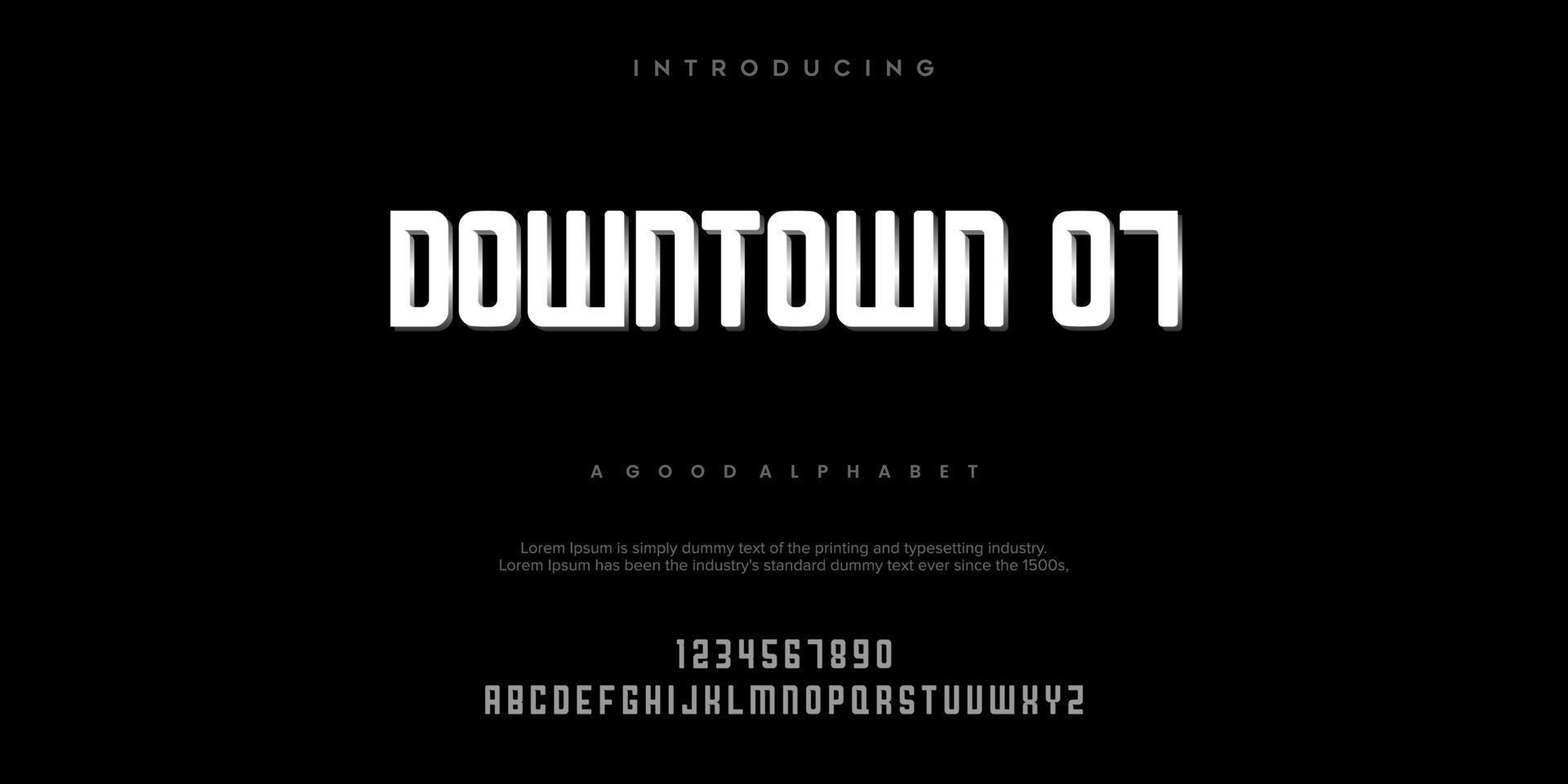 downtown 07 abstrakt mode teckensnitt alfabetet vektor