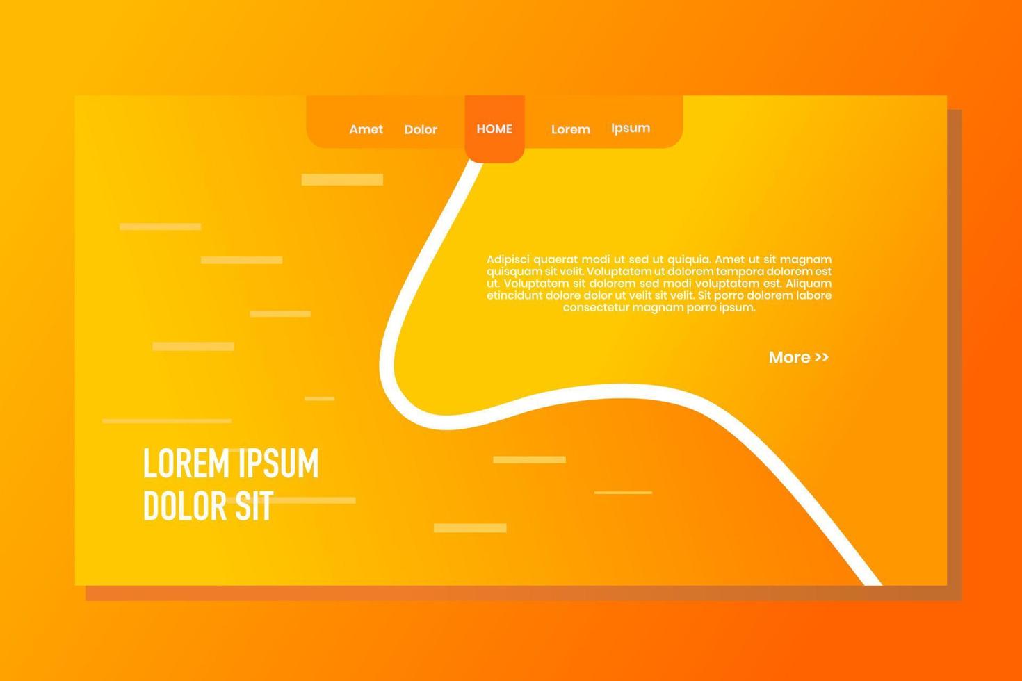 Farbverlauf gelb einfacher Landingpage-Website-Vorlagenhintergrund vektor