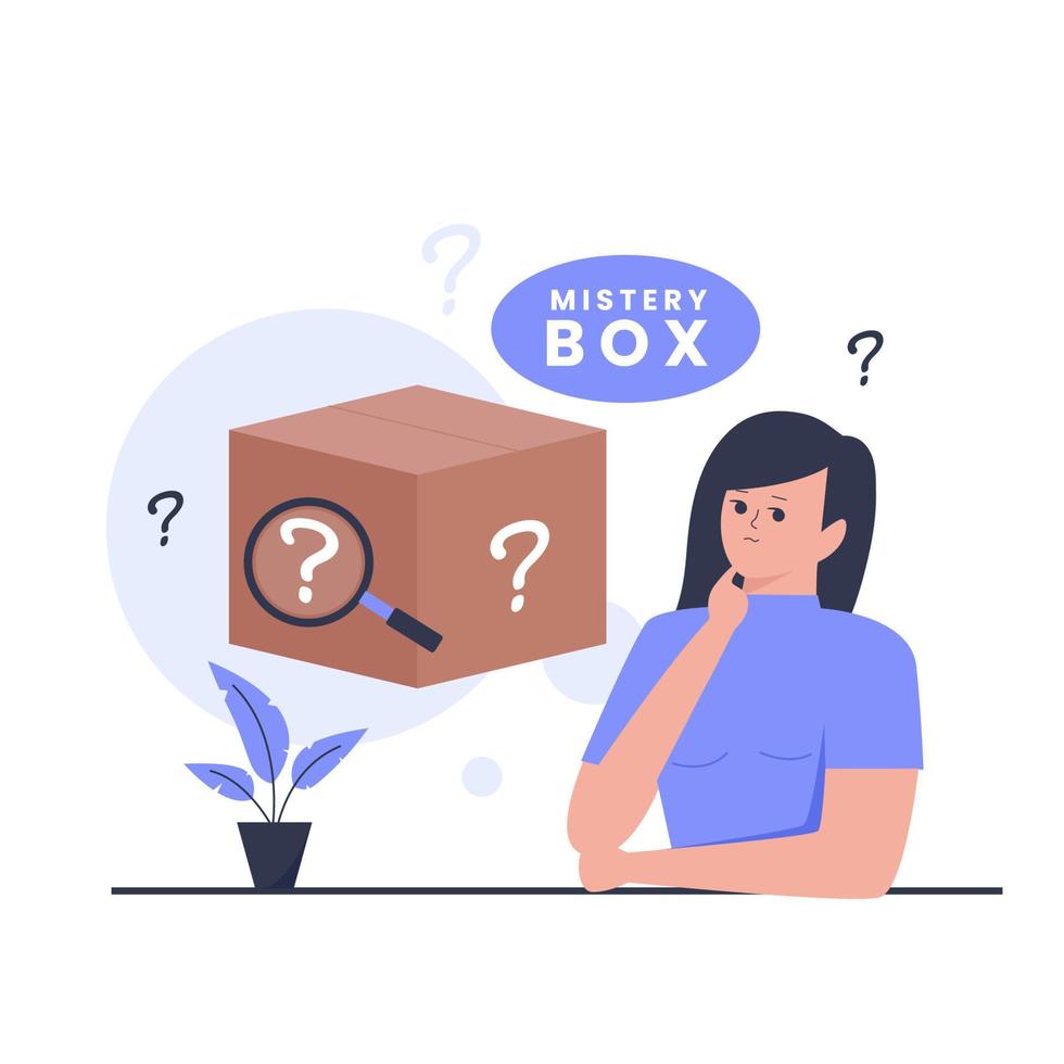 Mystery Box Illustration Designkonzept vektor