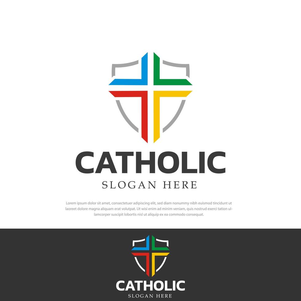 färgad katolska kyrkan försvar symbol.design mall, ikon vektor
