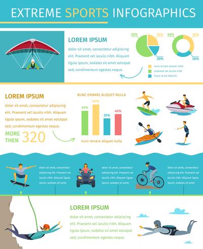 Extremes Sport-Lebensstil-flaches Infographic-Plakat vektor