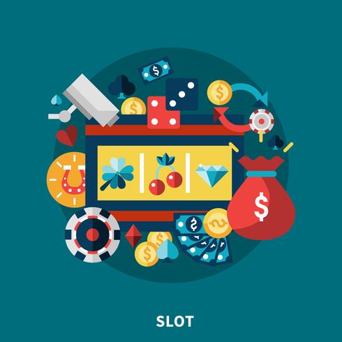Casino Slot Icons Runde Zusammensetzung vektor