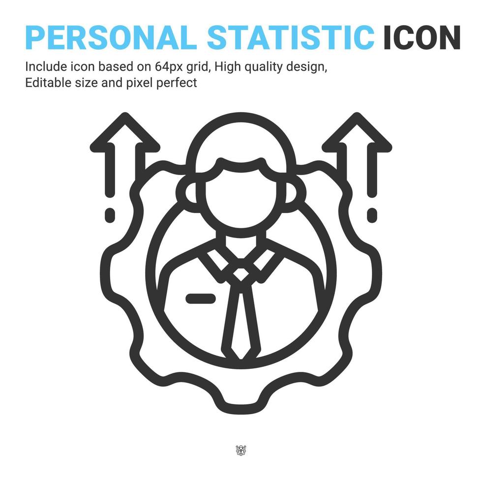 personlig utveckling ikon vektor med dispositionsstil isolerad på vit bakgrund. vektor illustration arbetare tecken symbol ikon koncept för företag, finans, industri, företag, webb och projekt