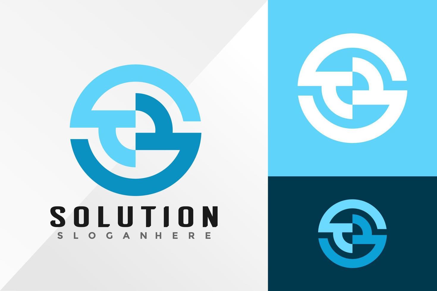 Buchstabe s Lösung Logo Design Vektor Illustration Vorlage